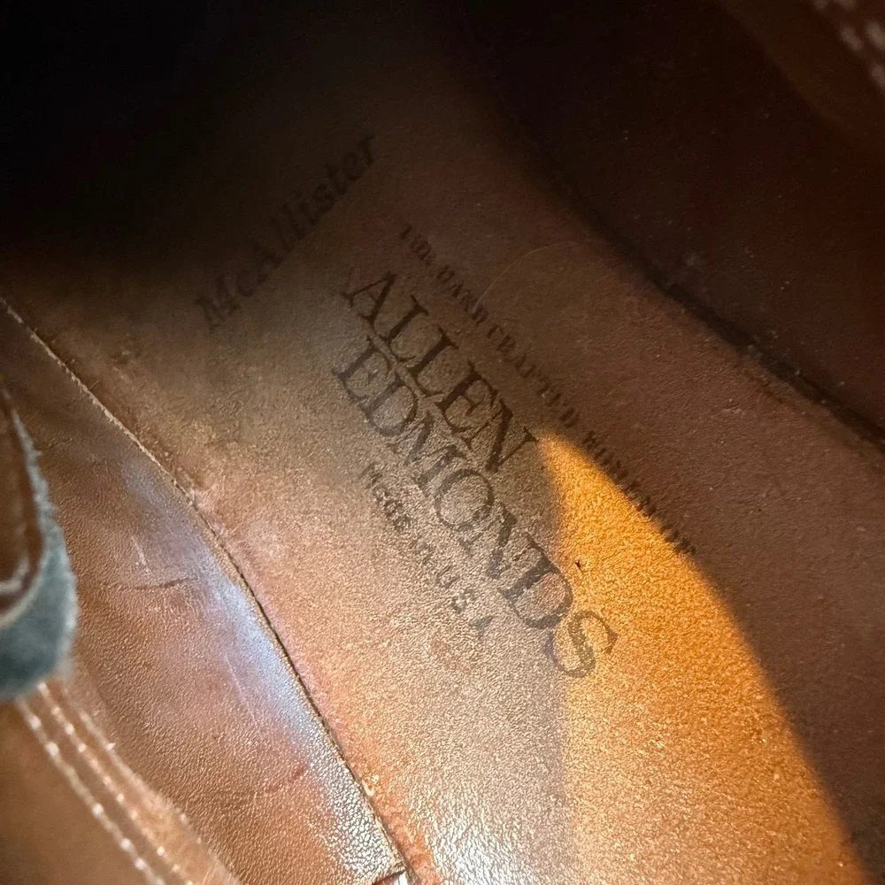 Allen Edmonds McAllister Black Leather Wingtip Oxford Shoes‎ 6215 Mens 9.5 C